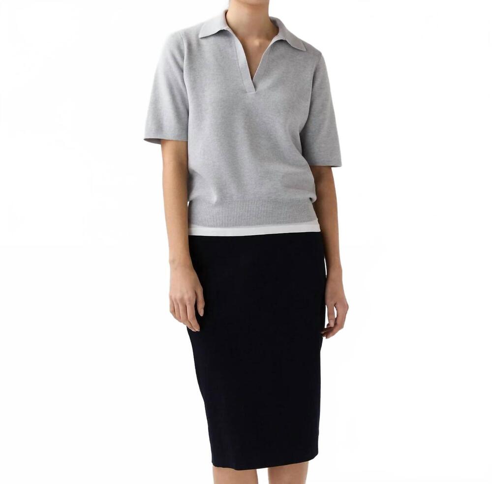 NEW ANN MASHBURN alison sweater in pale heather grey cotton/silk